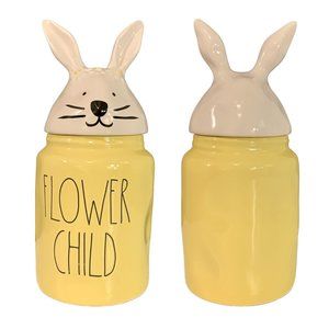 Rae Dunn | Flower Child Cannister w/Bunny Lid | NWOT